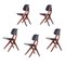 Teak Scissor Dining Chairs by Louis van Teeffelen for Webe, 1950s, Set of 5 1