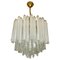 Mid-Century Modern Cascade Chandelier in White Murano Glass from Mazzega, 1970s, Image 1