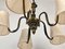 Austrian Brass Chandelier with Five Silk Shades attributed to J.T. Kalmar, 1935 4