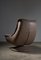 Swivel Lounge Chair in Brown Leather, 1970s 8