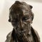 Hans Muller, Busto di uomo con pipa, fine 800, bronzo, Immagine 4