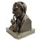 Hans Muller, Busto di uomo con pipa, fine 800, bronzo, Immagine 2