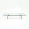 Large Italian Oval Racetrack Shaped Dining Table in Cream Leather and Glass by Matteo Grassi, 1990s 3