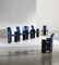 Black Lacquered Wood and Electric Blue Velvet Dining Chairs from Arflex, 1960s, Set of 6, Image 2