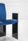 Sedie da pranzo in legno laccato nero e velluto blu elettrico di Arflex, anni '60, set di 6, Immagine 5