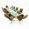 Poltrone FK 6728 4G in pelle cognac di Preben Fabricius e Jørgen Kastholm per Walter Knoll/Willhelm Knoll e un tavolo da pranzo Matteo Grassi in pelle e vetro. 1990, set di 11, Immagine 3