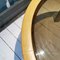 Vintage Round Table in Beige Leather and Amber Glass by Luigi Massoni, 1970s 5