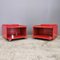 Bedside Tables in Rosso Lacqued Wood by Kazuhide Takahama, 1970s, Set of 2 1