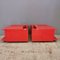 Bedside Tables in Rosso Lacqued Wood by Kazuhide Takahama, 1970s, Set of 2 3