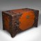 Large Vintage Art Deco Carved Linen Chest in Teak, 1930s, Image 3