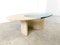 Travertine and Glass Coffee Table, 1970s 5