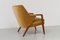 Danish Modern Golden Velvet Lounge Chair by Kurt Olsen for Slagelse Møbelværk, 1950s 4