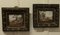 French Painted Porcelain Plaques by P W, 1800s, Set of 2 1