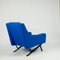 Italienischer Sessel mit blauem Kvadrat Stoff, 1960er 2