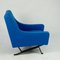 Italian Lounge Chair with Blue Kvadrat Fabric, 1960s, Image 6