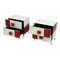 Wood and White / Red Glass Bedside Tables, 1990s, Set of 2 6