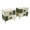 Wood and Green Glass Bedside Tables, 1990s, Set of 2 2