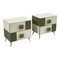 Wood and Green Glass Bedside Tables, 1990s, Set of 2, Image 2