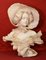 Galileo Pochini, Buste de Jeune Fille au Chapeau, 19ème Siècle, Marbre et Albâtre 1