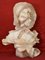 Galileo Pochini, Buste de Jeune Fille au Chapeau, 19ème Siècle, Marbre et Albâtre 3