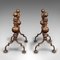 Antique English Bronze Fireside Tool Rests, Set of 2 5