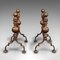 Antique English Bronze Fireside Tool Rests, Set of 2, Image 5