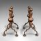 Antique English Bronze Fireside Tool Rests, Set of 2 2