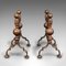 Antique English Bronze Fireside Tool Rests, Set of 2, Image 2