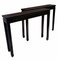 Chinese Lacquered Glossy Black Console Tables, 1960, Set of 2 1