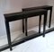 Chinese Lacquered Glossy Black Console Tables, 1960, Set of 2 3