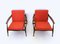 Italian Red Fabric and Solid Wood Armchairs by Fratelli Reguitti, 1950s, Set of 2 5
