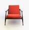 Italian Red Fabric and Solid Wood Armchairs by Fratelli Reguitti, 1950s, Set of 2, Image 8