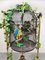Jaula de pájaros vintage de hierro decorada, años 60, Imagen 5