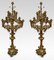 Large 19th Century Gothic Revival Brass Candelabras, Set of 2 1