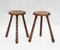 Basque Folk Art Tripod Stools, France, 1950s, Set of 2, Image 3