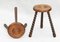 Basque Folk Art Tripod Stools, France, 1950s, Set of 2 2