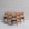 Mid-Century Danish Upholstered Oak Dining Chairs, Set of 6, Image 1