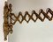 Vintage Bronze Scissor Wall Lamp, 1930 8