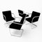 Sedie da pranzo MR50 Brno in metallo cromato e tessuto nero di Ludwig Mies Van Der Rohe per Knoll Inc. / Knoll International, anni '90, set di 4, Immagine 3