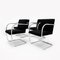 MR50 Brno Tubular Chrome and Black Fabric Dining Chairs by Ludwig Mies Van Der Rohe for Knoll Inc. / Knoll International, 1990s, Set of 4 2