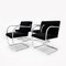MR50 Brno Tubular Chrome and Black Fabric Dining Chairs by Ludwig Mies Van Der Rohe for Knoll Inc. / Knoll International, 1990s, Set of 4, Image 2