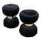 Clessidra Poufs in Black Velvet, 1990s, Set of 2 2