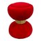 Pouf Clessidra in velluto rosso, anni '90, set di 2, Immagine 4