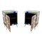Bedside Cabinets in Wood and Multicolored Glass, 1980s, Set of 2 8