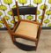 Vintage Teak Chairs in Leather Black, Set of 4, Image 8
