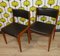 Vintage Teak Chairs in Leather Black, Set of 4 3