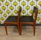 Vintage Teak Chairs in Leather Black, Set of 4 4