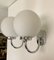 Chrome and Opaline Spherical Wall Lights by Herbert Schmidt, 1980s, Set of 2, Image 3
