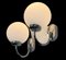 Chrome and Opaline Spherical Wall Lights by Herbert Schmidt, 1980s, Set of 2 11