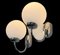 Chrome and Opaline Spherical Wall Lights by Herbert Schmidt, 1980s, Set of 2, Image 11